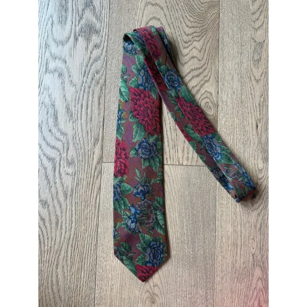 Vintage Polo Ralph Lauren Floral Silk Tie - Made by Hand